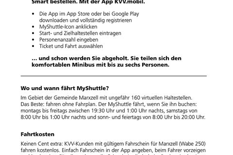 MyShuttle Service in Marxzell