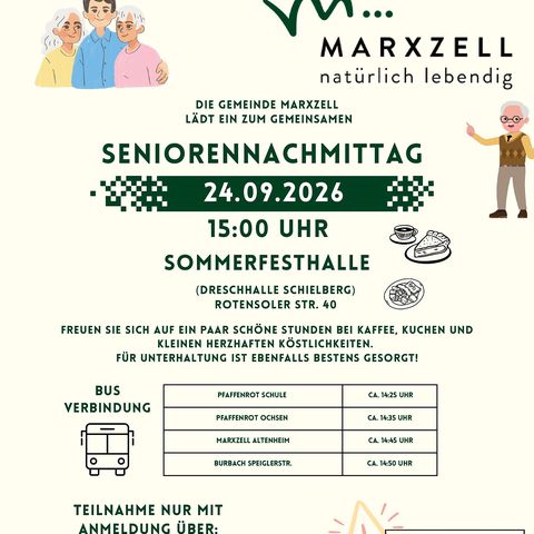 Einladung zum Seniorennachmittag der Gemeinde Marxzell
